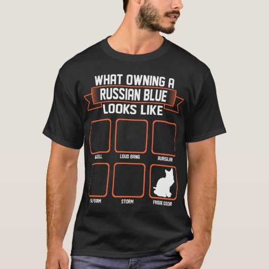 Welche besitzende russische blaue Katze wie T-Shirt (Vorderseite)