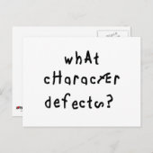 Welche Charakterdefekte Funny Quote Erholung Spric Postkarte (Vorne/Hinten)