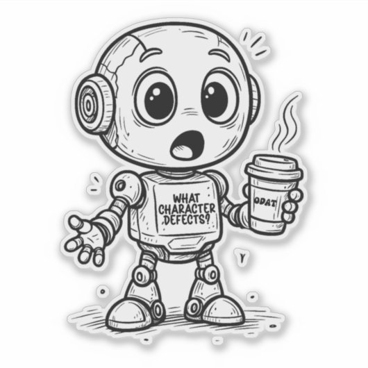 Welche Charakterfehler? - Funny Sobriety Geschenk Aufkleber (Vorderseite)