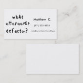 Welche Charakterfehler Telefonnummerkarte (Vorne/Hinten)