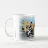 Welche ein bisschen Motorrad-Kundgebung ist diese? Kaffeetasse (Links)