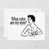 Welche Farbe haben meine Augen Retro? Postkarte (Vorne/Hinten)