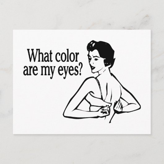 Welche Farbe haben meine Augen Retro? Postkarte (Vorderseite)
