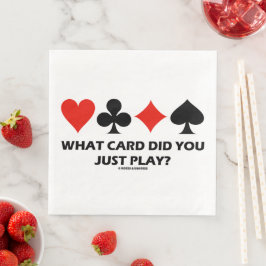 Welche Karte haben Sie gerade gespielt? Vier Karte Serviette