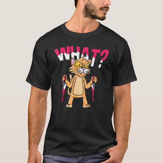 Welche Mörderkatze mit Messer T-Shirt (Vorderseite)
