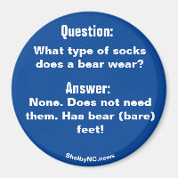 Welche Socken trägt ein Bär? Magnet