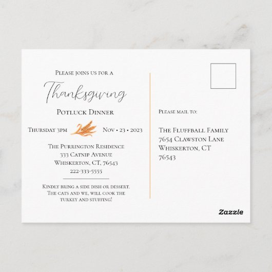 Welche Türkei? Erntedank der unschuldigen Katzen P Postkarte (Rückseite)