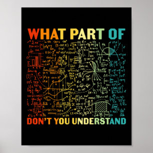 Welchen Teil von dir verstehst du nicht Mathematik Poster