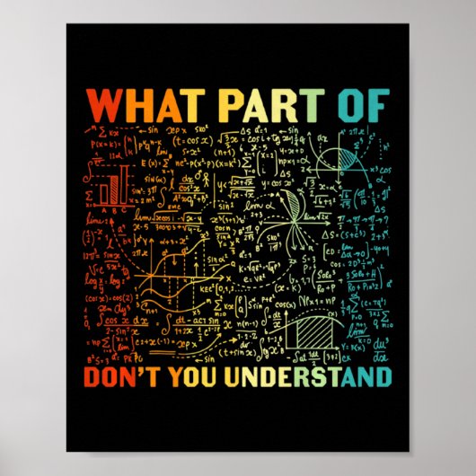 Welchen Teil von dir verstehst du nicht Mathematik Poster (Vorne)
