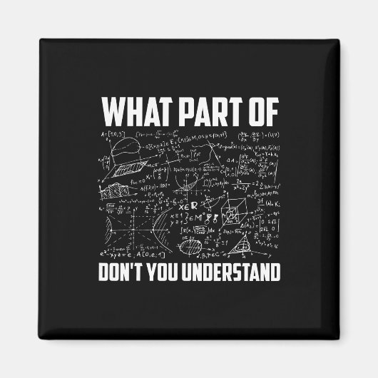 Welchen Teil von Don't You Understand Funny Math T Magnet (Vorne)