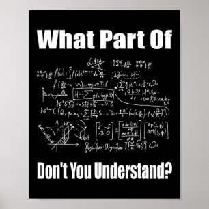 Welchen Teil von Don't You Understand Funny Math T Poster