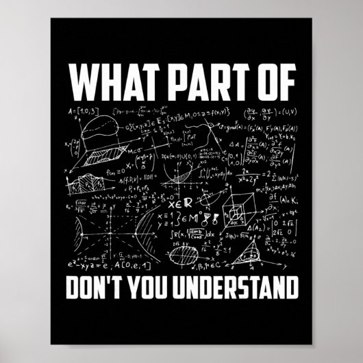 Welchen Teil von Don't You Understand Funny Math T Poster (Vorne)