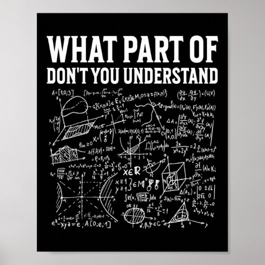 Welchen Teil von Don't You Understand Funny Math T Poster (Vorne)