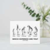 Welcher Hominoid bist du? (Hominid Skelette) Postkarte (Stehend Vorderseite)