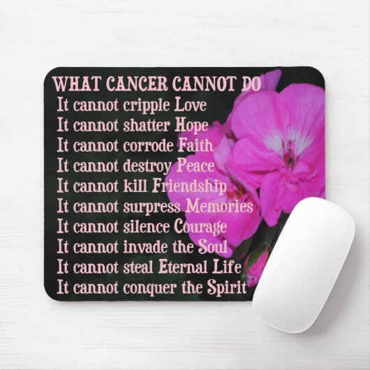 Welcher Krebs rosa Pelargonie Mousepad nicht tun (Mit Mouse)