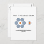 Welcher orangefarbene Kreis ist größer? (optische Postkarte (Vorne/Hinten)