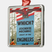 Welcher? Soldat oder Mechaniker Silbernes Ornament (Links)