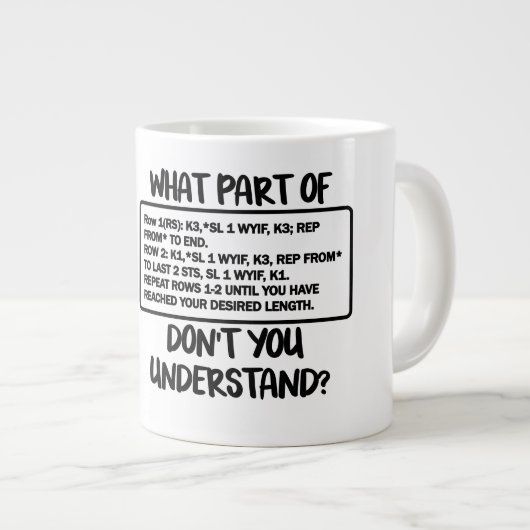 Welcher Teil der Tasse (Strickmuster) (Vorderseite Rechts)