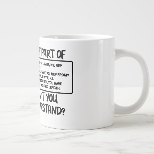 Welcher Teil der Tasse (Strickmuster) (Rechts)