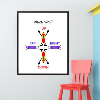 Welcher Weg? Richtungsplakat für Kinder Poster