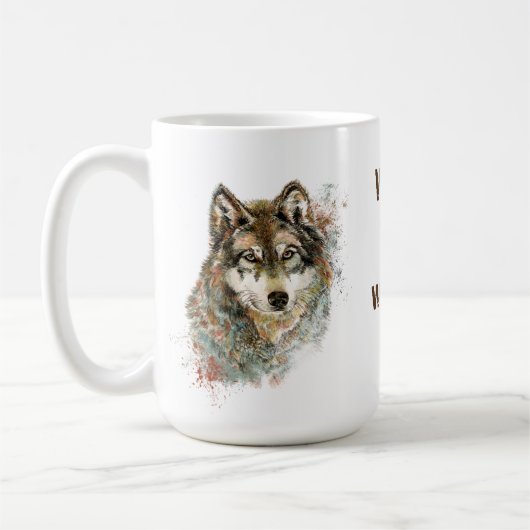 "Welcher Wolf füttre du?" Inspirationsszene Kaffeetasse (Links)