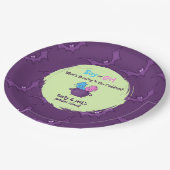 Welches Halloween "Mädchen oder Junge?" Geschlecht Pappteller (Schrägansicht)