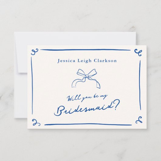 Welches Handgezeichnete Marine wirst du mein sein? Einladung (Vorderseite)