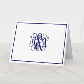 Welches Navy 3 Initial Vine Script Monogram B&G DI