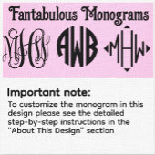 Welches Navy 3 Initial Vine Script Monogram B&G DI