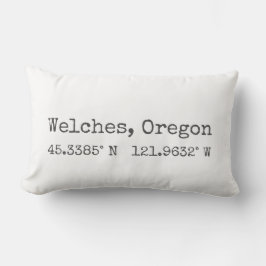 Welches, Oregon Map Koordinaten Lumbar Pillow Lendenkissen