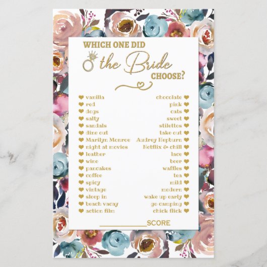 Welches von der Braut Brautparty Games ausgewählt (Vorderseite)