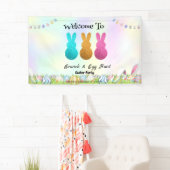 Welcom Hasenjagd Ei Happy Osterfest Blume Party Banner (Insitu)