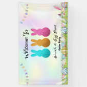 Welcom Hasenjagd Ei Happy Osterfest Blume Party Banner (Vertikal)