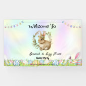Welcom Hasenjagd Ei Happy Osterfest Blume Party Banner (Horizontal)