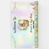 Welcom Hasenjagd Ei Happy Osterfest Blume Party Banner (Vertikal)