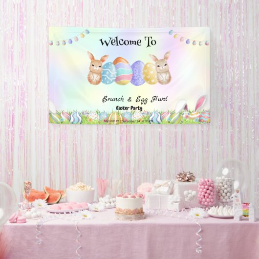 Welcom Hasenjagd Ei Happy Osterfest Blume Party Banner (Party)