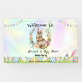 Welcom Hasenjagd Ei Happy Osterfest Blume Party Banner (Horizontal)