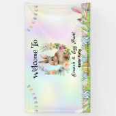 Welcom Hasenjagd Ei Happy Osterfest Blume Party Banner (Vertikal)