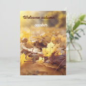 Welcom Herbstkalender mit Gelb und Braun Lee Einladung (Stehend Vorderseite)
