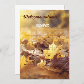 Welcom Herbstkalender mit Gelb und Braun Lee Einladung (Vorne/Hinten)