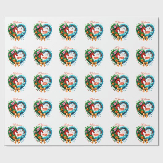 Welcome 2026 geschenkpapier (Flach)