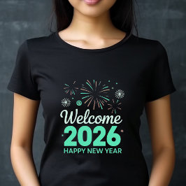 Welcome 2026 Happy New Year T-Shirt Tri-Blend Shirt