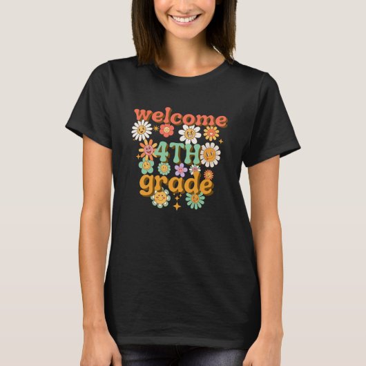 WELCOME 4TH GRADE  BACK TO SCHOOL FIRST DAY SCHOOL T-Shirt (Vorderseite)