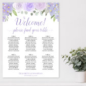 Welcome! 6 Table Lavender Roses Boho Seating Chart Poster