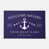 Welcome Aboard Anchor Boat Name Nautical Fußmatte (Vorderseite)