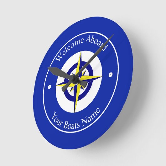Welcome aboard boat runde wanduhr (Winkel)