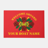 Welcome Aboard Custom Boat Name Red Fußmatte (Vorderseite)