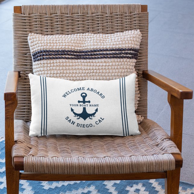Welcome Aboard Nautica White Lendenkissen (Von Creator hochgeladen)