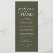 "Welcome and Thanks" Classy Reception Guest Card Programm (Vorderseite)