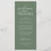 "Welcome and Thanks" Classy Reception Guest Card Programm (Vorderseite)